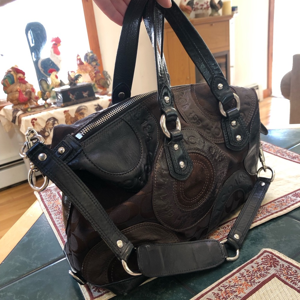 Coach Patchwork Ashley Leather Satchel Shoulder Bag - Picture 6 of 16